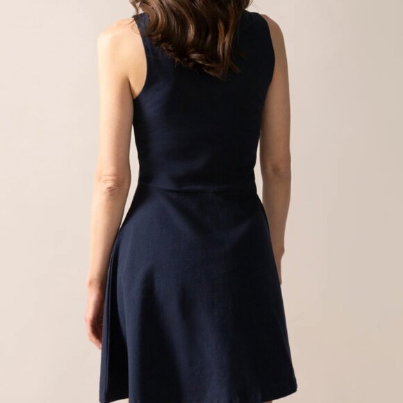 From Rachel - Sleeveless Fit And Flare Knit OTK Dress - Midnight Blue - XS - Picture 3 of 4